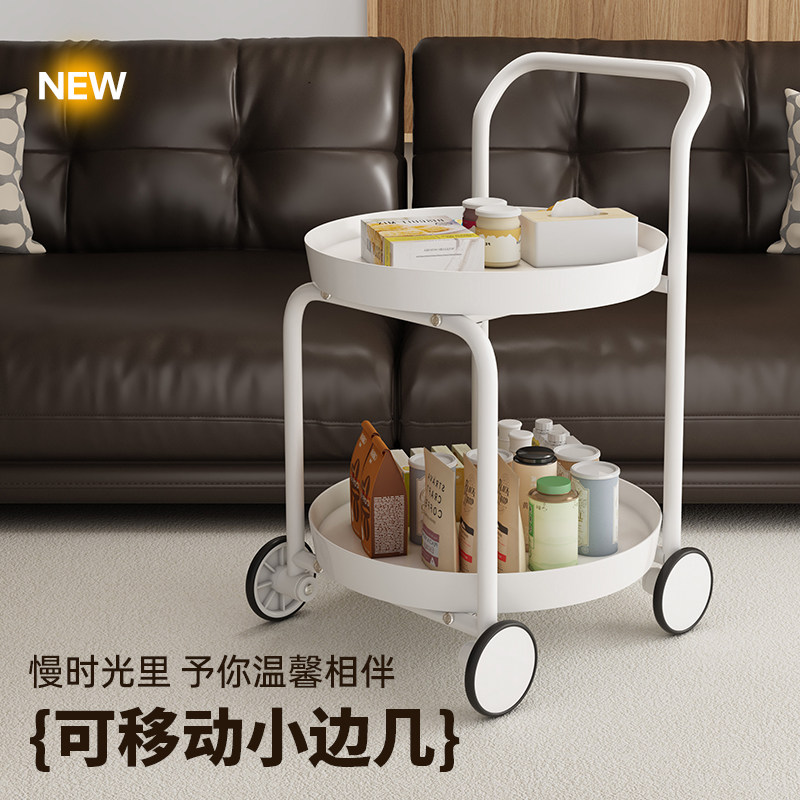 家用万向轮收纳手推车双层移动零食收纳置物架厨房浴室储物篮子