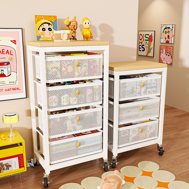 零食置物架收纳柜家用客厅多层玩具收纳架可移动小推车厨房整理架