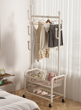 大学生寝室挂衣架卧室落地衣帽架家用阳台晾晒衣杆宿舍简易置物架