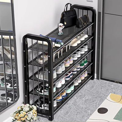 家用钢制鞋架门口落地多层置物架
