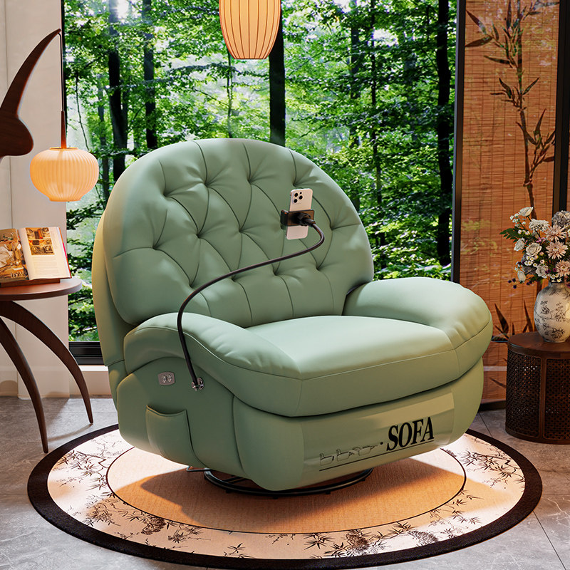 电动懒人沙发椅多功能可躺可睡单人休闲沙发躺椅客厅阳台旋转摇椅