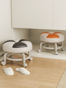 万向轮小凳子家用矮凳多功能带轮凳子儿童客厅板凳2025新款 小圆凳