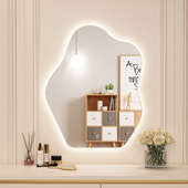2025新款 化妆镜带灯异形化妆镜 壁挂led云朵化妆台镜子卧室挂墙式