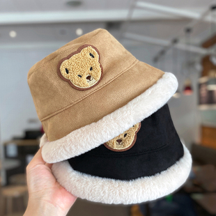 儿童帽子秋冬加绒保暖渔夫帽男童女童可爱百搭护耳宝宝冬季盆帽潮