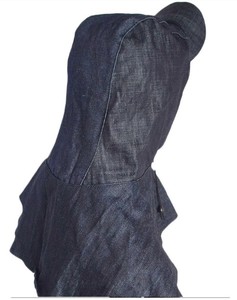 嘉舒特夏季防尘帽子带帽檐牛仔布加厚风帽劳保披肩帽男女搬运工作