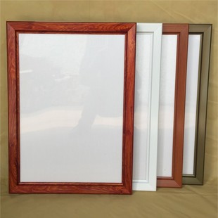 前开启式4cm铝合金海报框电梯广告框文化墙宣传框木纹定制挂墙