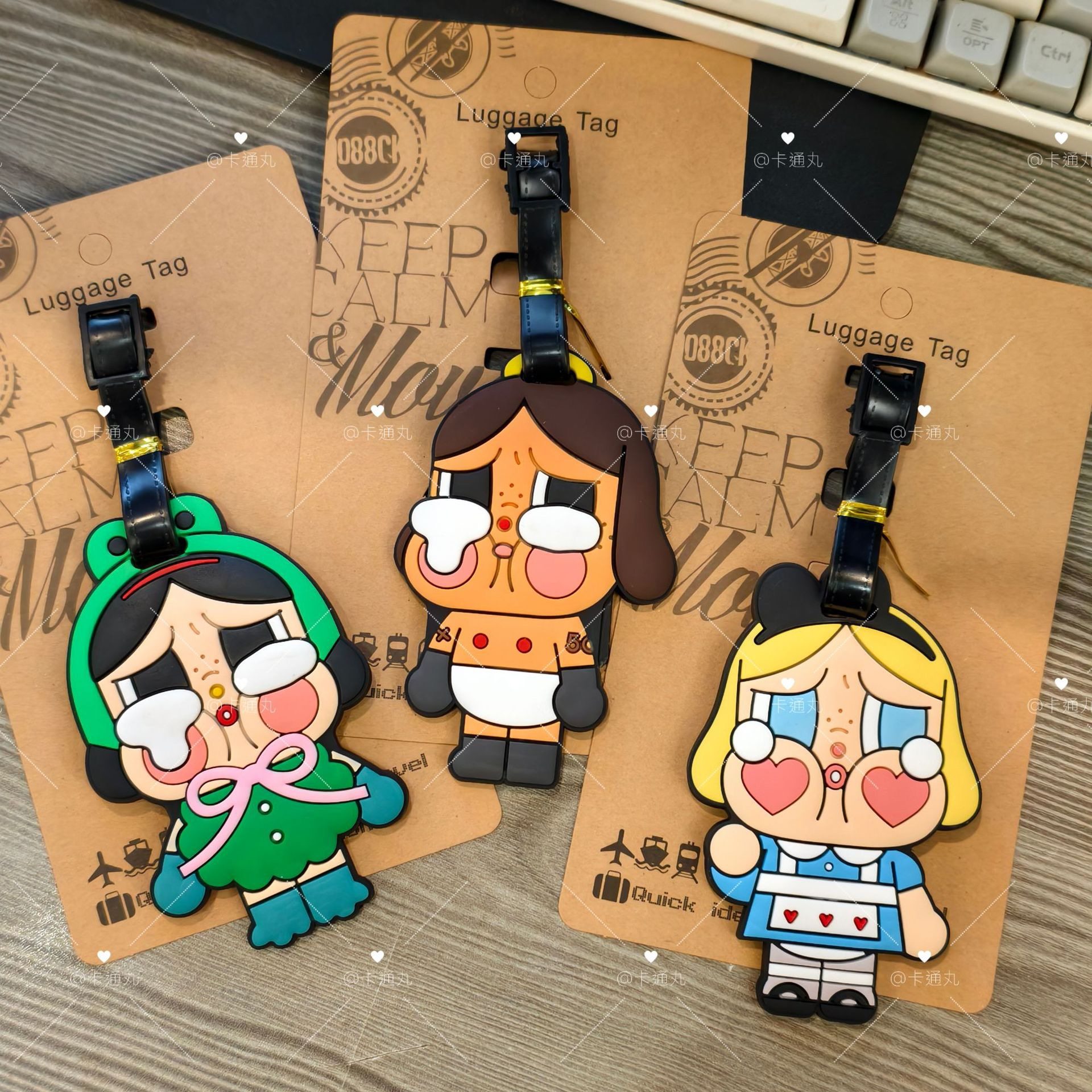 哭娃卡通趣味可爱搞怪行李牌旅行托运潮流挂饰吊牌 卡套