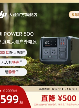 大疆【DJI Power 500】便携户外移动电源 220V 户外露营车载自驾应急备用移动储能电源磷酸铁锂电芯大功率