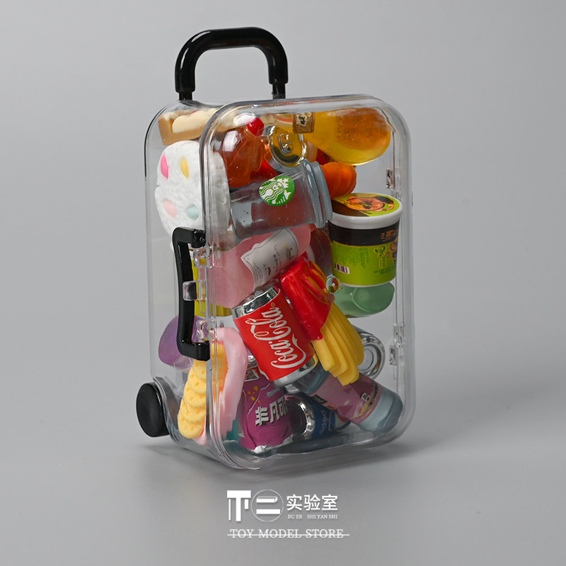 미니 여행가방 소꿉놀이 장난감 소형 음료수병 모의 음식 장식품 음식 놀이 음료 및 케이크 모형