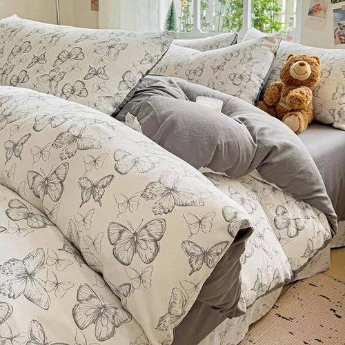 Student bed bedsheet set bed fitted sheet duvet cover double