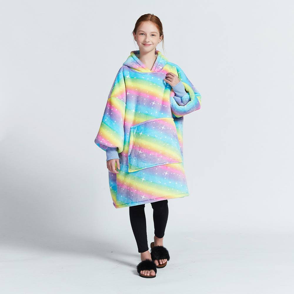 Hooded lazy blanket pullover children