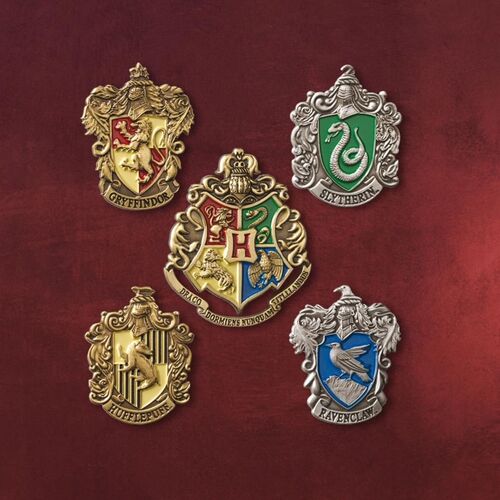 Set of 5 pcs Harry Potter Hogwarts House Metal Pin Badge