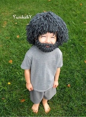 Explosive wig hat Funny creative handmade wool mask cap hat
