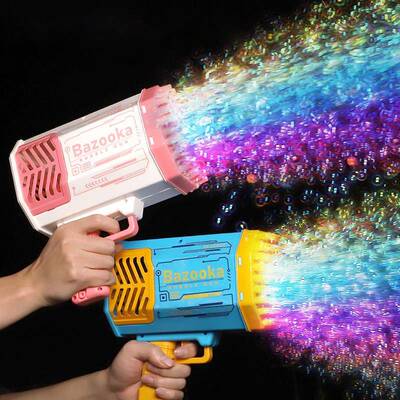 Bubble Gun Rocket 69 Holes Bubbles Machine Gun Launcher Shap
