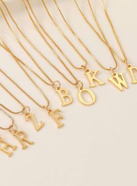 字母项链 26 English letters necklace golden collarbone chain
