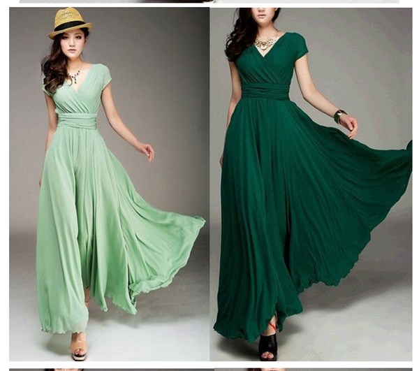 elegant long dress summer women chiffon evening prom dresses