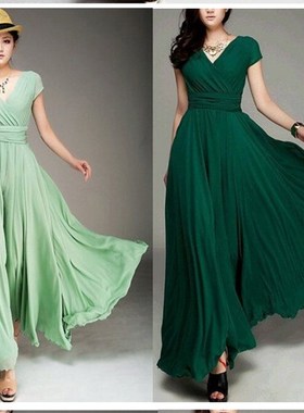 elegant long dress summer women chiffon evening prom dresses