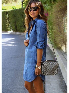 2018 Autumn fashion women all-match denim shirt jacket牛仔衣