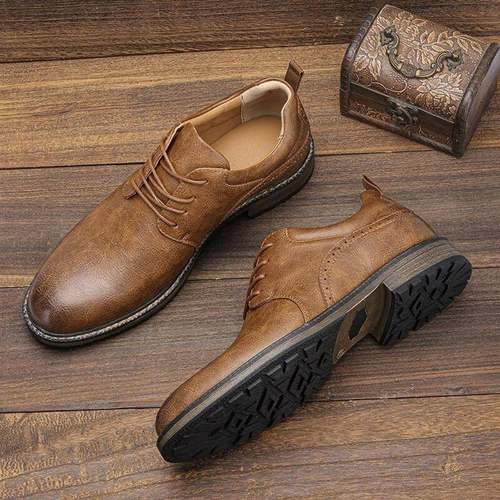 Casual Shoes Men Comfortable PU Leather Shoes 舒适休闲 那皮