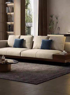 康纳利意式极简棉麻布艺沙发客厅大小户型现代简约大平层直排沙发
