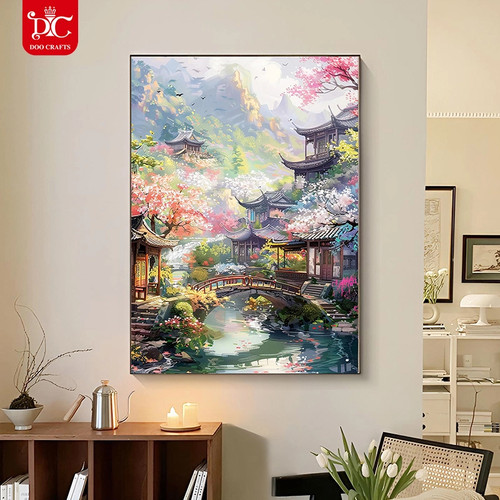 满钻石绣客厅diy四季春和景明