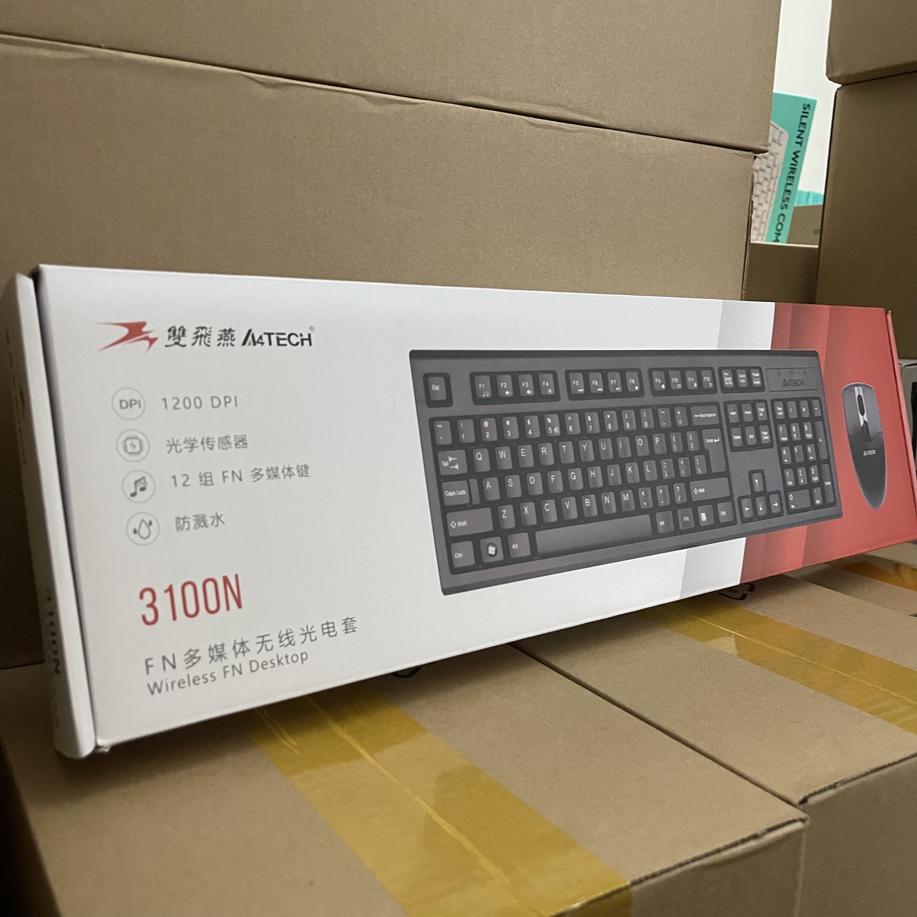 双飞燕（A4TECH）3100N 104键无线鼠标键盘套装防水办公商务家用
