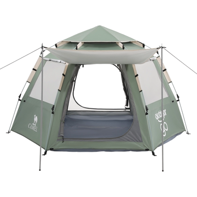 骆驼户外六角自动速开帐篷公园