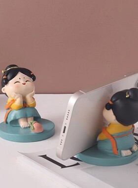 38节母亲节唐仕女手机支架陕西安文创纪念品情绪稳定神器办公桌摆