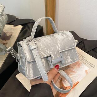 简约百搭手拎小方包女2024新款春夏时尚休闲女包小众高级感斜挎包