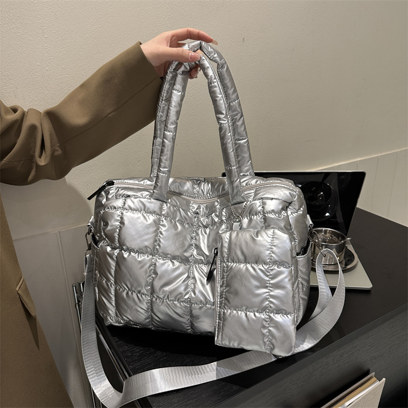 太空棉羽绒包手提包蜜萝猫大容量