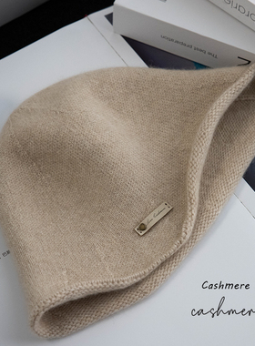匠心严选！随性自在100%Cashmere100%羊绒渔夫帽女冬时尚保暖妈妈