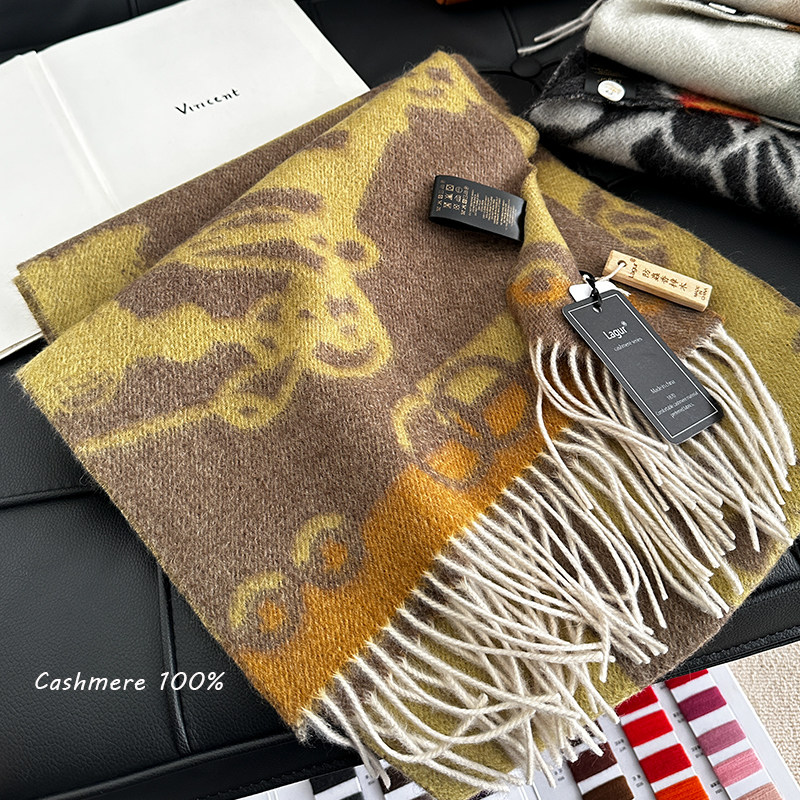意大利重工提花双面水波纹Cashmere复古纯山羊绒围巾女冬2025新款,服饰配件/皮带/帽子/围巾,围巾/丝巾/披肩,淘宝优惠券,粉丝福利购,淘宝优惠卷
