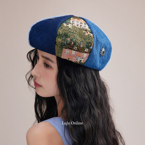 千层雪贝雷帽艺术气息女春秋八角