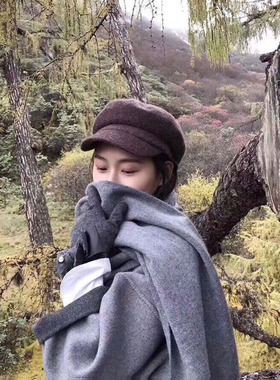 LANGE北欧高阶纯羊毛围巾女冬季加厚纯色秋冬长款百搭保暖围脖男