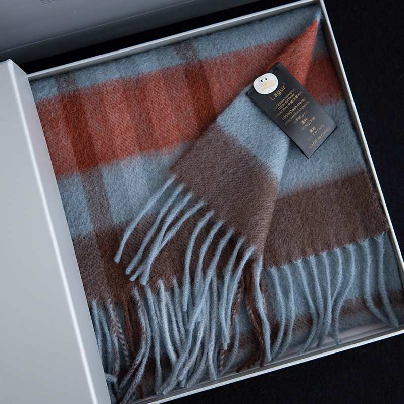 英伦风纯山羊绒大格围巾男女同款