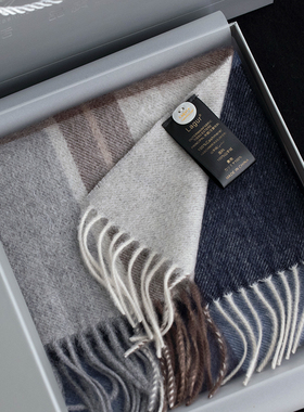 钟爱-海蓝色Cashmere山羊绒围巾英伦风女冬季送男朋友新款高级感