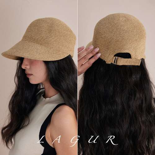 夏季草编鸭舌帽女防晒宽檐遮阳帽