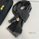 日本定制Cashmere蔷薇粉基础款 纯色保暖围脖男 双面羊绒围巾女冬季