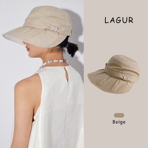 纯棉大帽檐防紫外线遮阳帽可折叠