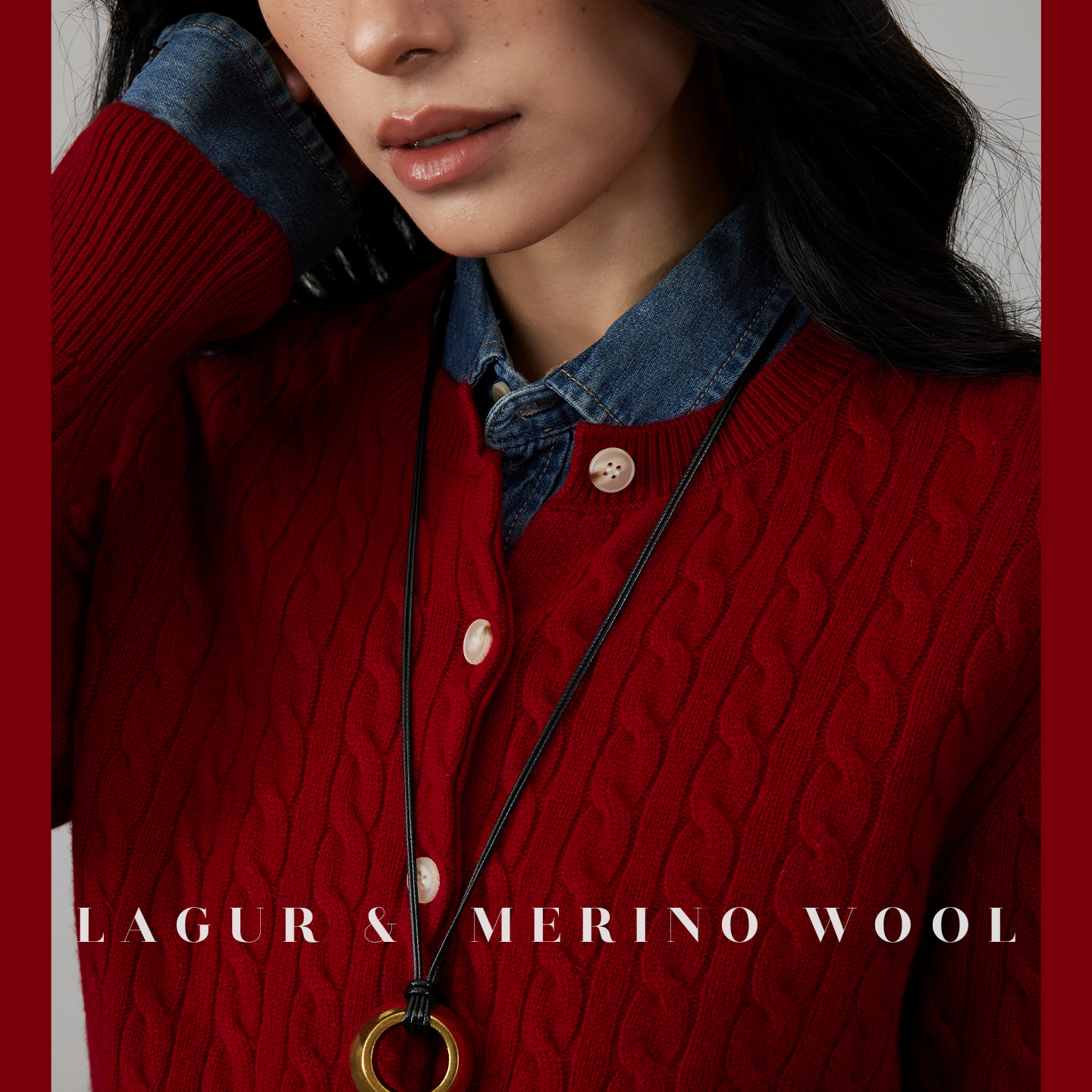 圆领基础英伦风麻花羊毛针织开衫