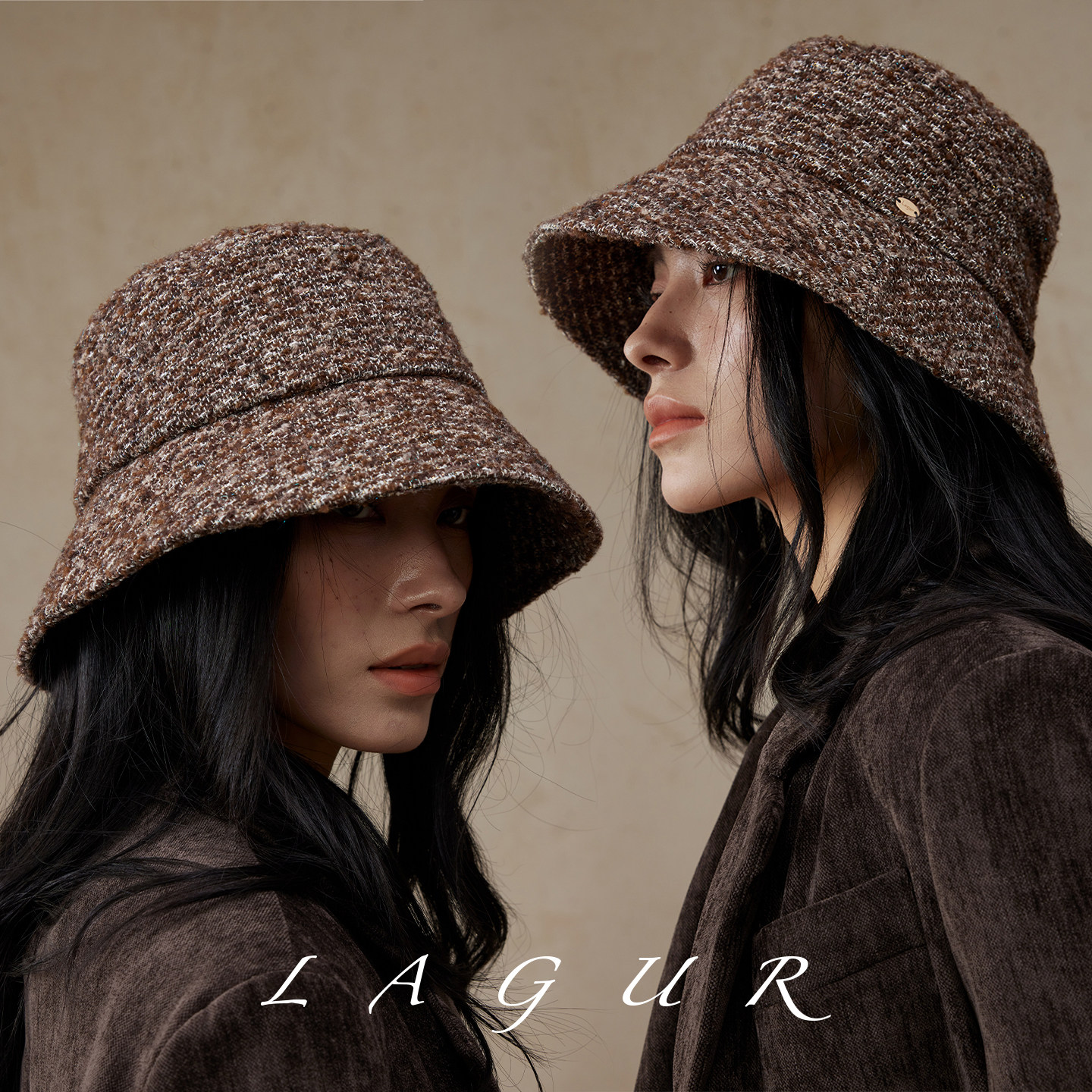 Lagur（伦敦咖）20%羊毛花呢香风保暖渔夫帽冬女2025新款加厚帽子,服饰配件/皮带/帽子/围巾,帽子,淘宝优惠券,粉丝福利购,淘宝优惠卷