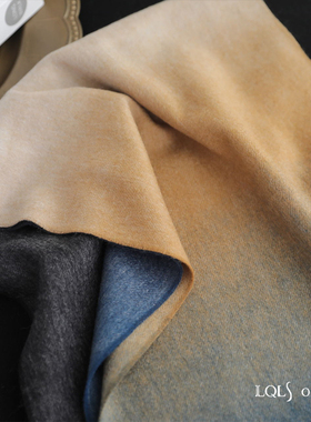 日本调色师定制渐变羊绒Cashmere羊毛加厚款保暖围巾韩版流苏围脖