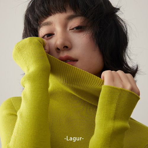 套头修身羊毛+桑蚕丝高领打底衫