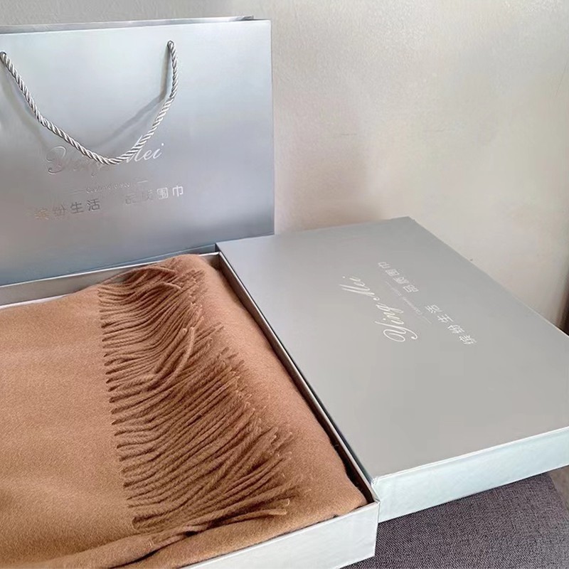 蓝格围巾 高级灰手提式围巾礼盒 /可写贺卡/礼品盒+礼品袋/送礼