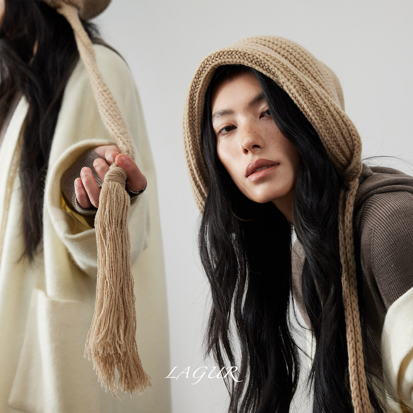 墨尔本冬！Lagur100%美利奴羊毛帽子带辫子加厚护耳女冬季针织帽,服饰配件/皮带/帽子/围巾,帽子,淘宝优惠券,粉丝福利购,淘宝优惠卷