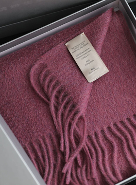 高阶色Cashmere纯山羊绒纯色围巾女羊绒围脖高端冬季保暖百搭披肩