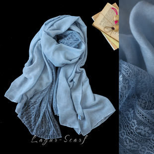 薄款 文艺森系 空调房夏季 披肩外搭女2025新款 围巾 镂空蕾丝加大版