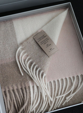 日本北海道白绒Cashmere纯山羊绒情侣围巾冬季女保暖高档围脖男士