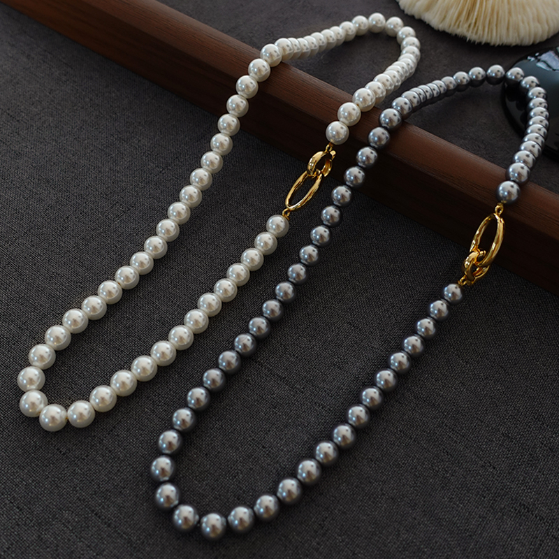 XMR施家正圆珍珠项链配饰高级感