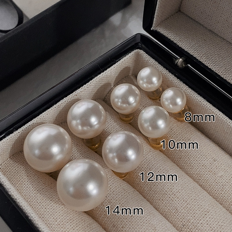 XMR简约气质正圆珍珠耳饰